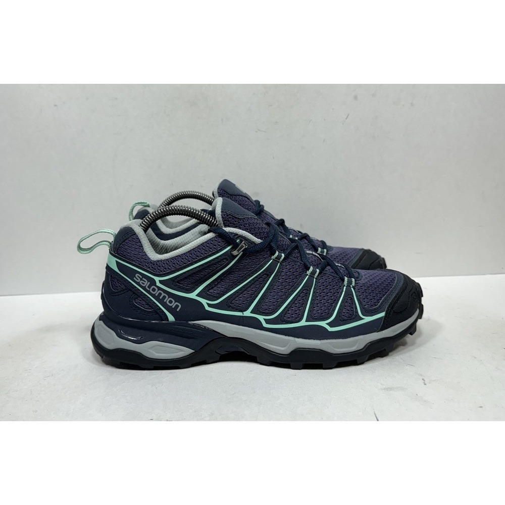 Salomon X Ultra Prime Trail Hiking Womens Sz 8.5 Shoes Blue Purple Teal Sneakers